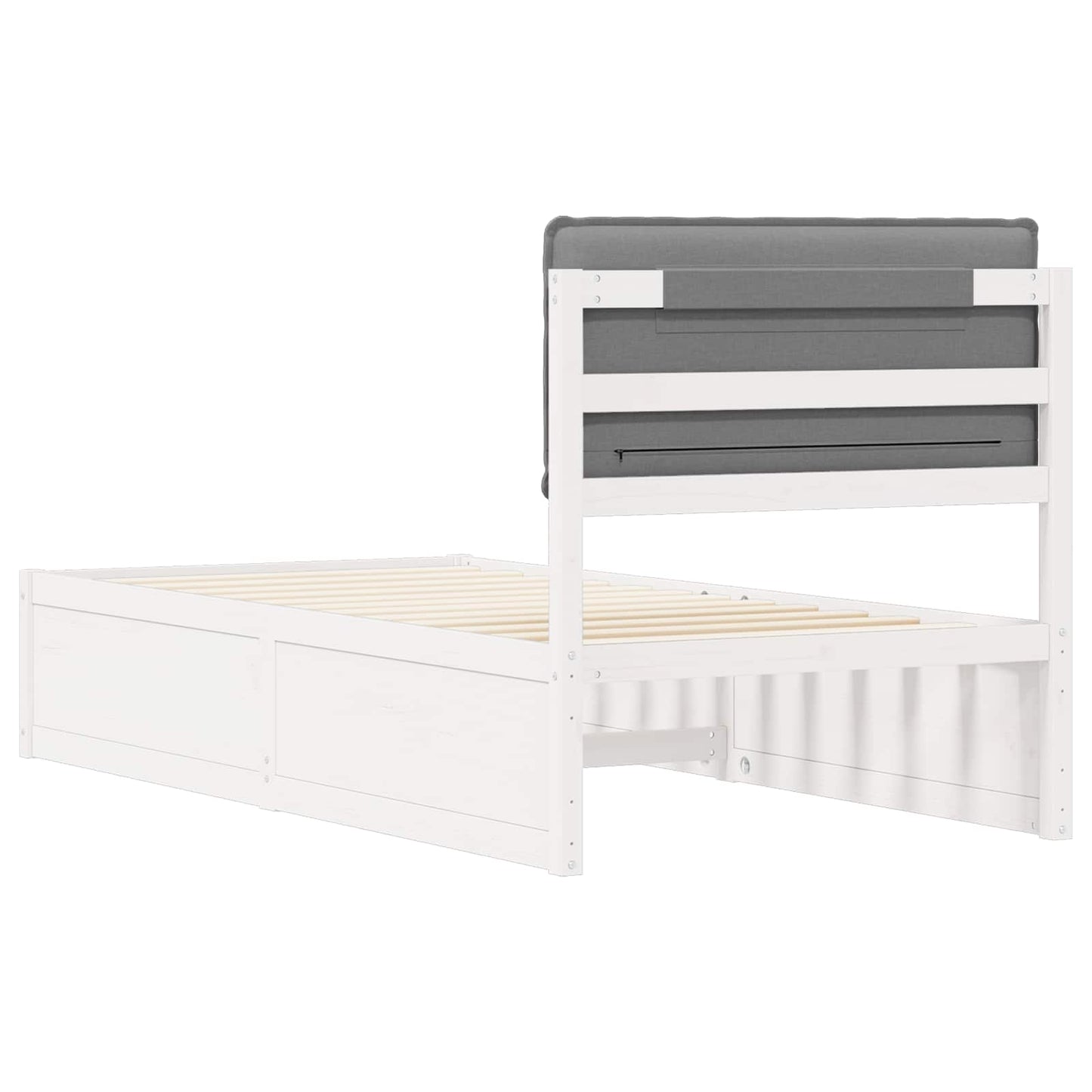 Bedframe met Gevoerd Hoofdgedeelte Lichtgrijs 75 x 190 cm is nu te koop bij PeponiXL, paradijselijk wonen!