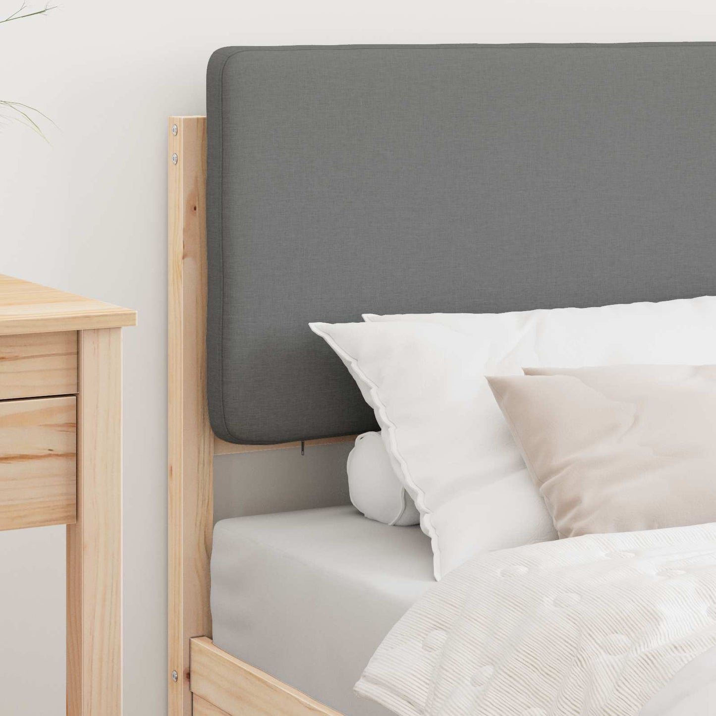 Bedframe met Gevoerd Hoofdgedeelte Lichtgrijs 100 x 200 cm is nu te koop bij PeponiXL, paradijselijk wonen!