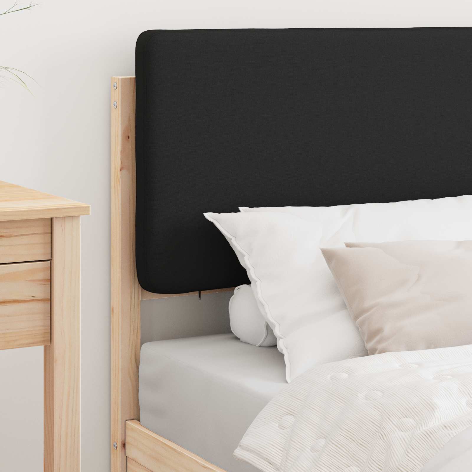 Bedframe met Gevoerd Hoofdgedeelte Zwart 100 x 200 cm is nu te koop bij PeponiXL, paradijselijk wonen!