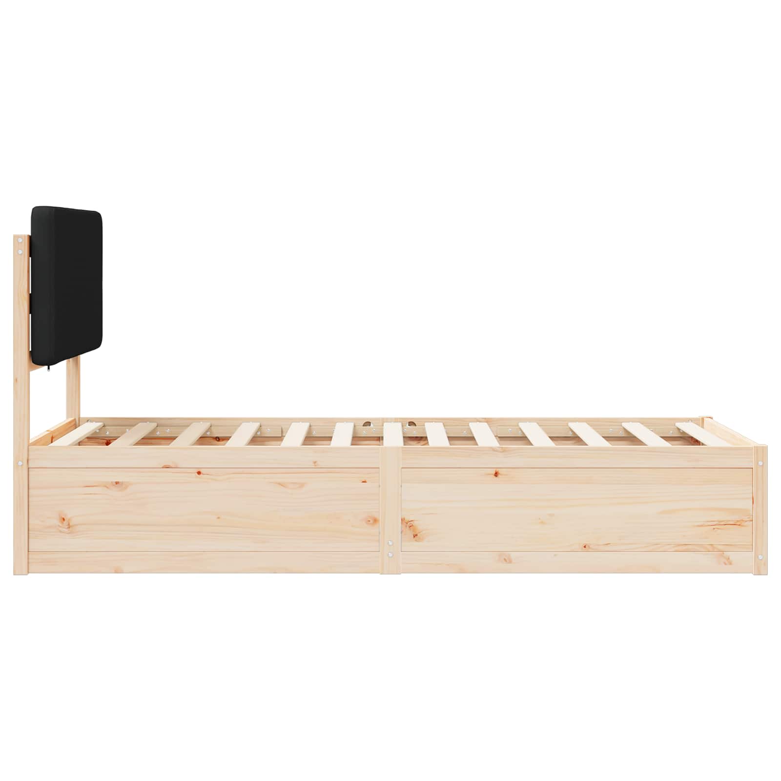 Bedframe met Gevoerd Hoofdgedeelte Zwart 100 x 200 cm is nu te koop bij PeponiXL, paradijselijk wonen!