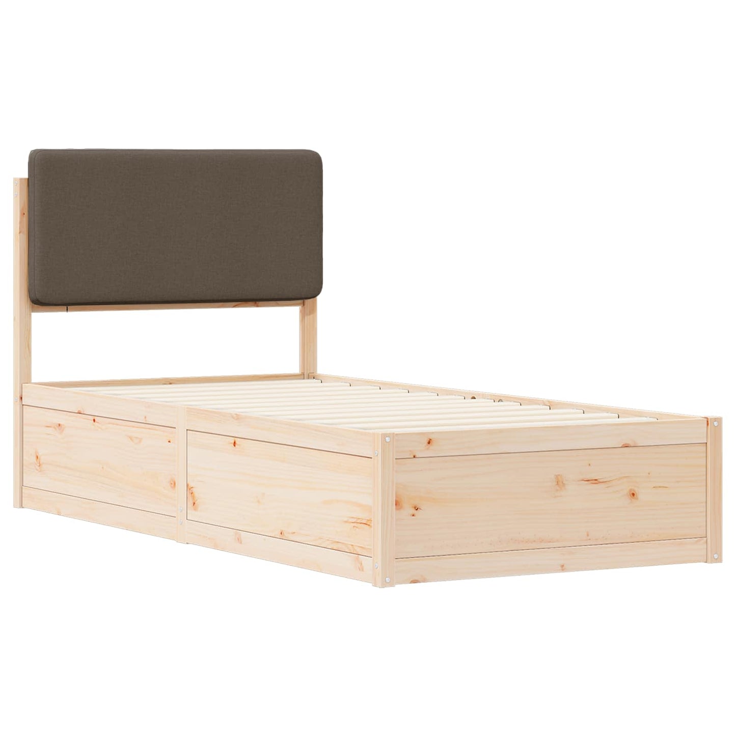 Bedframe met Gevoerd Hoofdgedeelte Taupe 100 x 200 cm is nu te koop bij PeponiXL, paradijselijk wonen!