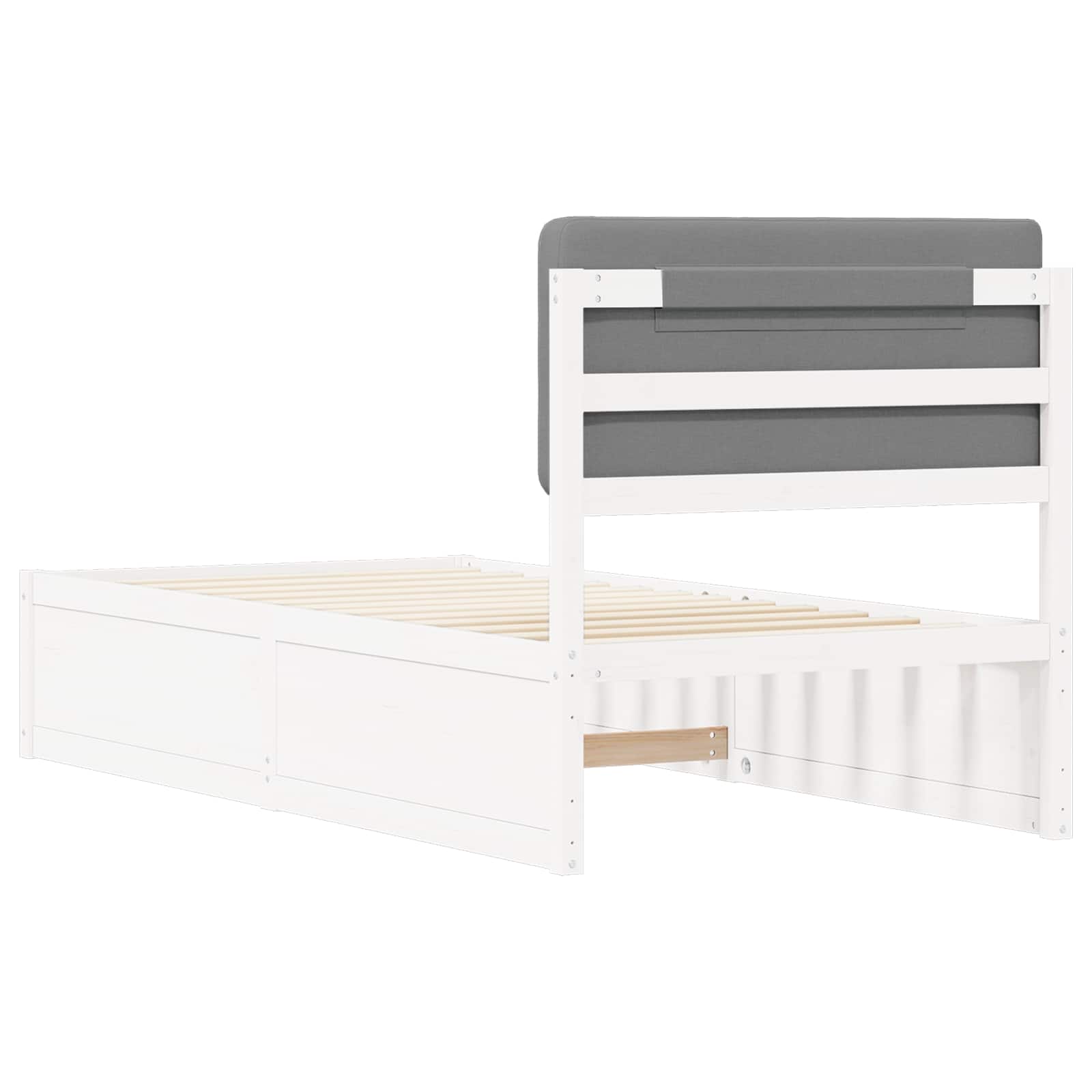 Bedframe met Gevoerd Hoofdgedeelte Lichtgrijs 100 x 200 cm is nu te koop bij PeponiXL, paradijselijk wonen!