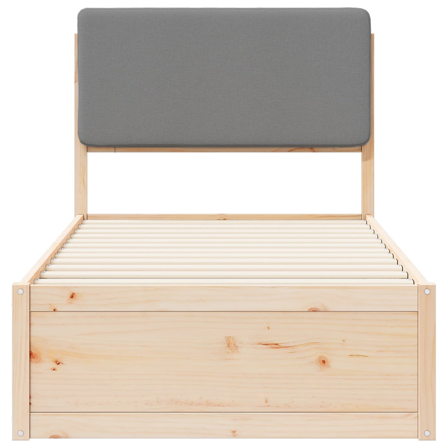 Bedframe met Gevoerd Hoofdgedeelte Lichtgrijs 90 x 200 cm is nu te koop bij PeponiXL, paradijselijk wonen!