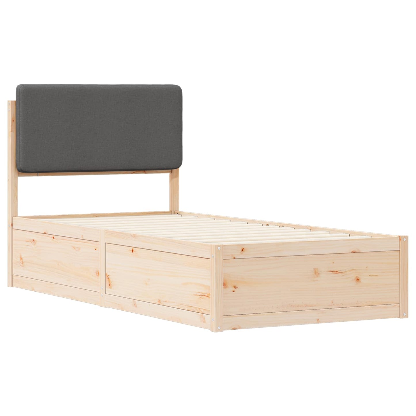 Bedframe met Gevoerd Hoofdgedeelte Donkergrijs 80 x 200 cm is nu te koop bij PeponiXL, paradijselijk wonen!