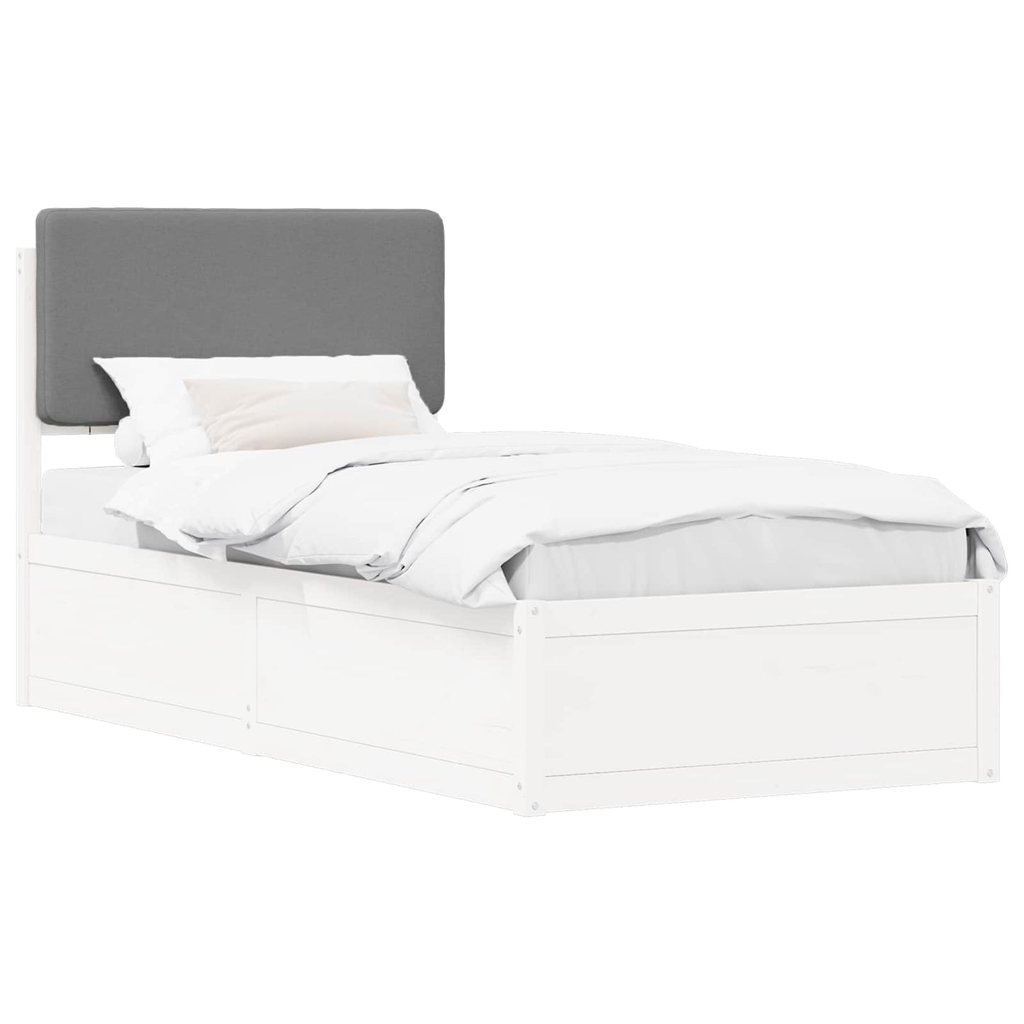 Bedframe met Gevoerd Hoofdgedeelte Lichtgrijs 80 x 200 cm is nu te koop bij PeponiXL, paradijselijk wonen!