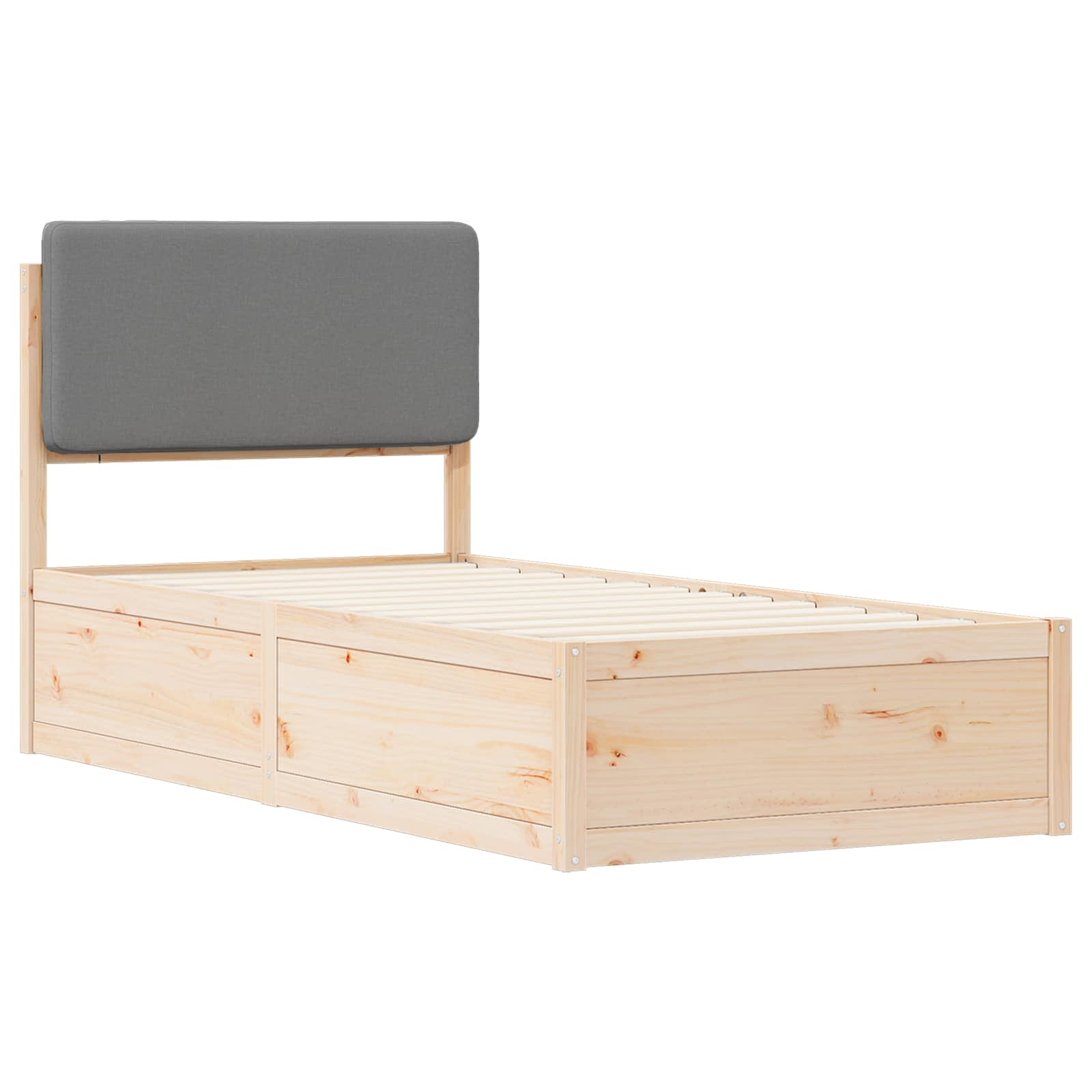 Bedframe met Gevoerd Hoofdgedeelte Lichtgrijs 90 x 190 cm is nu te koop bij PeponiXL, paradijselijk wonen!