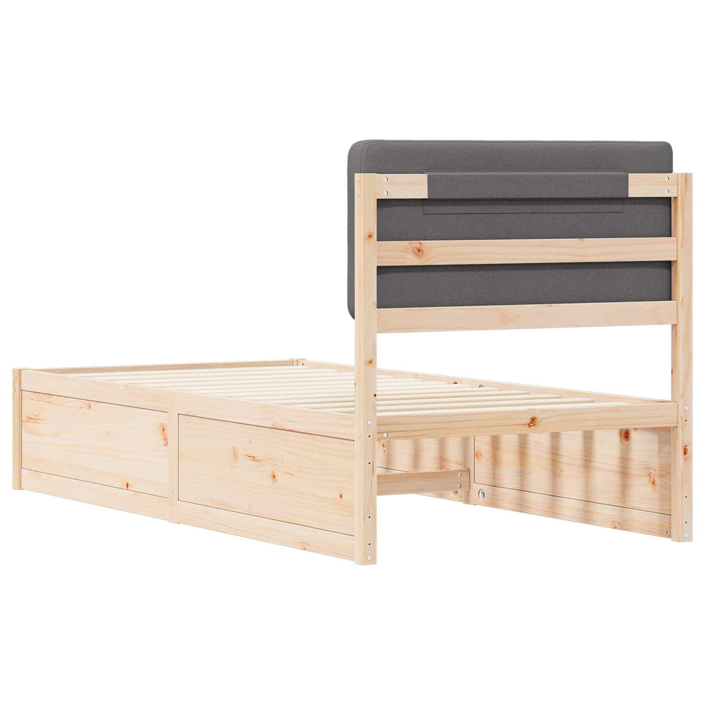 Bedframe met Gevoerd Hoofdgedeelte Donkergrijs 90 x 190 cm is nu te koop bij PeponiXL, paradijselijk wonen!
