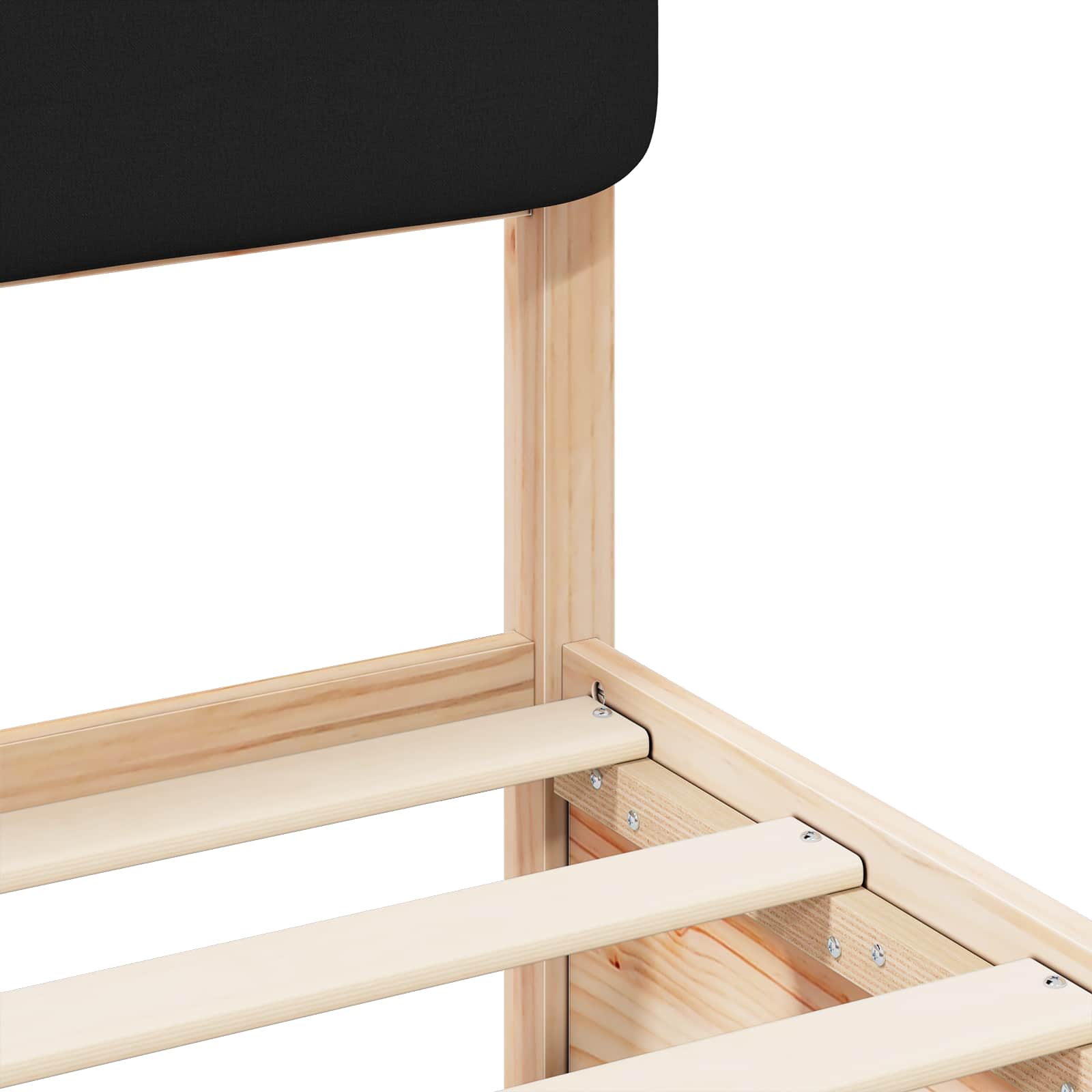 Bedframe met Gevoerd Hoofdgedeelte Zwart 90 x 190 cm is nu te koop bij PeponiXL, paradijselijk wonen!