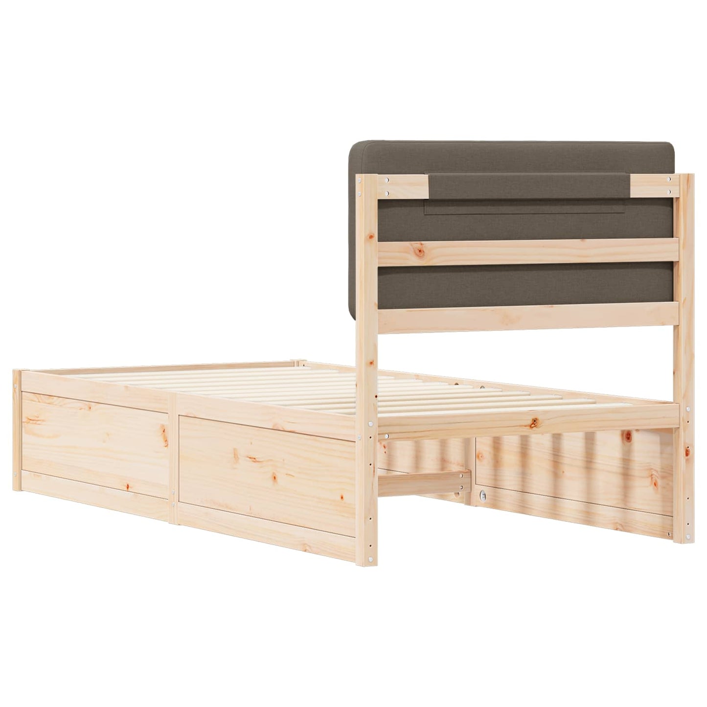 Bedframe met Gevoerd Hoofdgedeelte Taupe 90 x 190 cm is nu te koop bij PeponiXL, paradijselijk wonen!