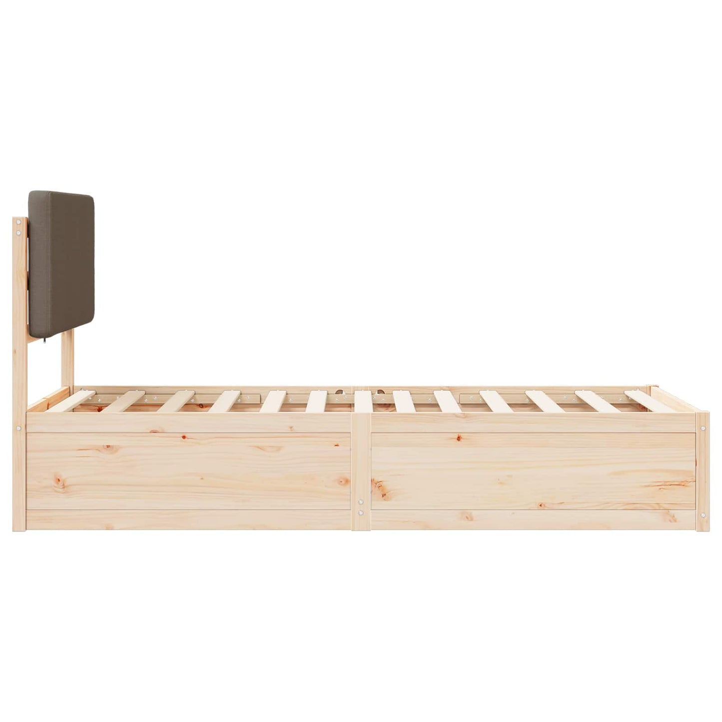 Bedframe met Gevoerd Hoofdgedeelte Taupe 90 x 190 cm is nu te koop bij PeponiXL, paradijselijk wonen!