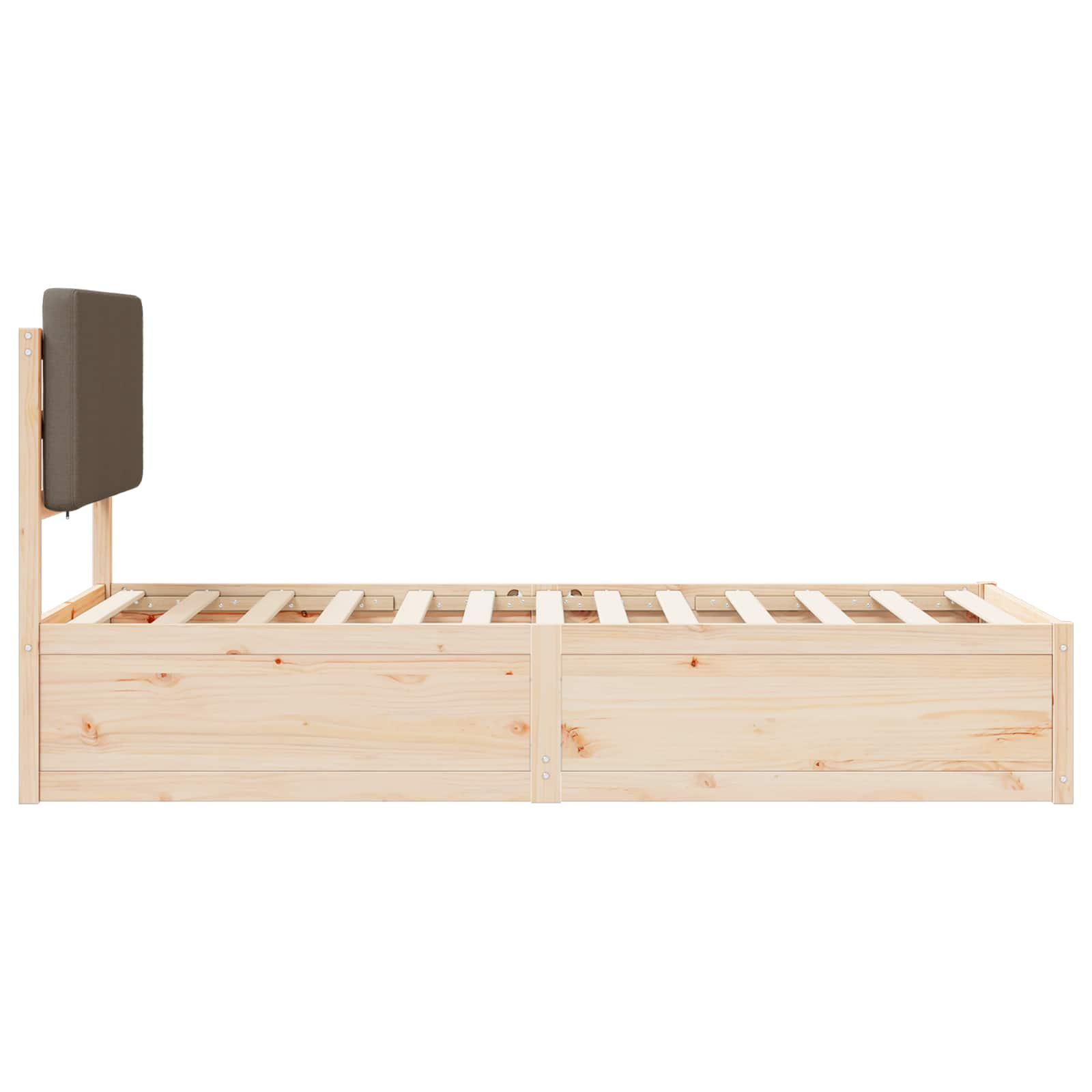 Bedframe met Gevoerd Hoofdgedeelte Taupe 90 x 190 cm is nu te koop bij PeponiXL, paradijselijk wonen!