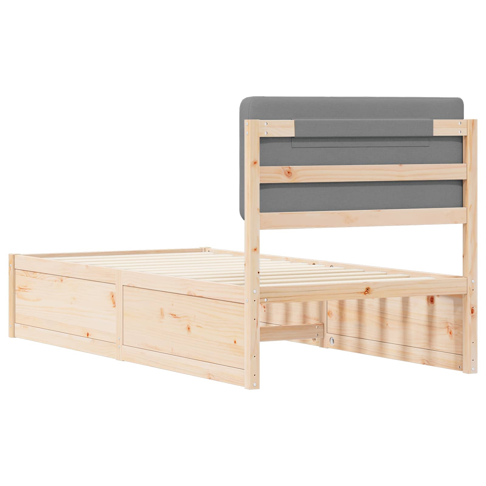 Bedframe met Gevoerd Hoofdgedeelte Lichtgrijs 75 x 190 cm is nu te koop bij PeponiXL, paradijselijk wonen!