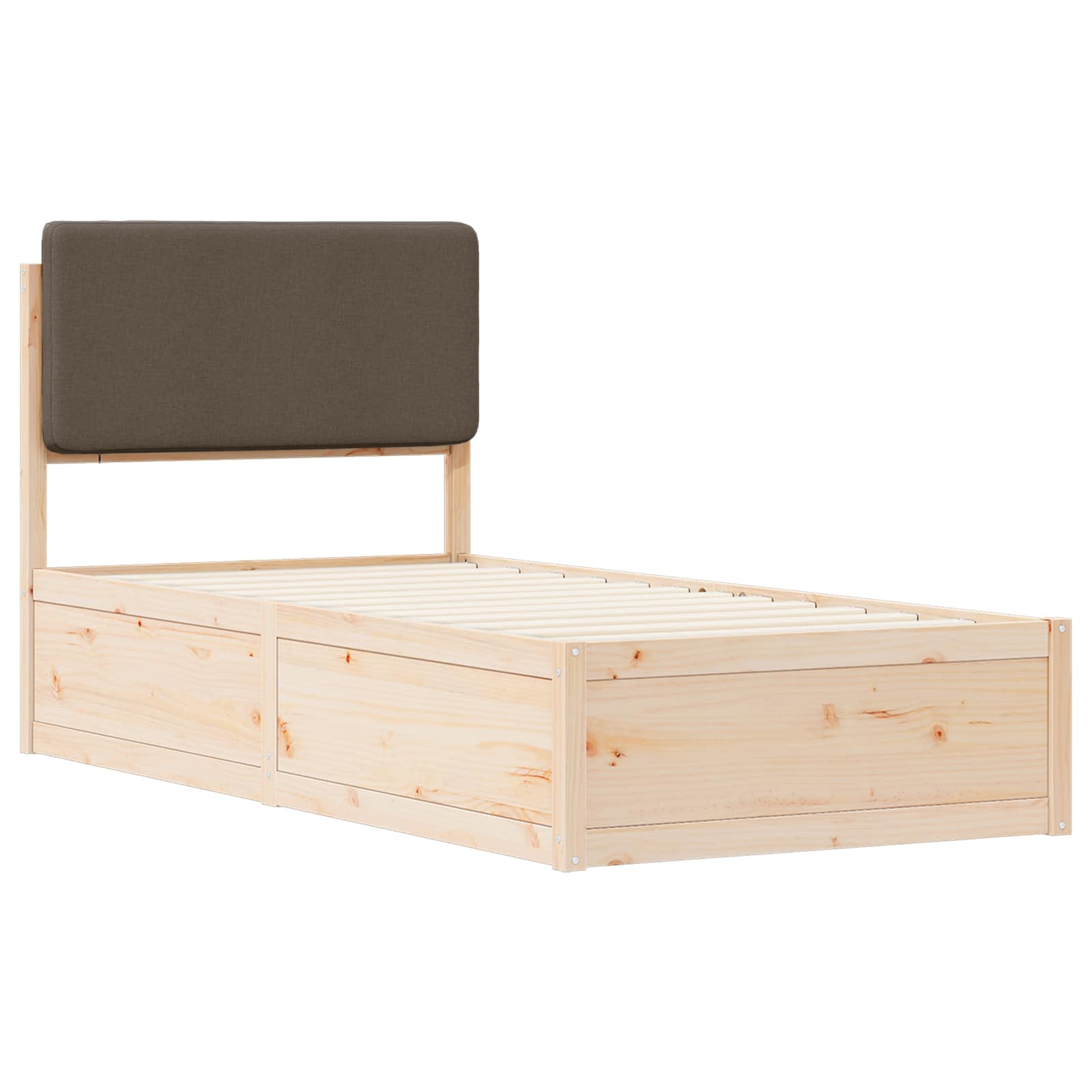 Bedframe met Gevoerd Hoofdgedeelte Taupe 75 x 190 cm is nu te koop bij PeponiXL, paradijselijk wonen!