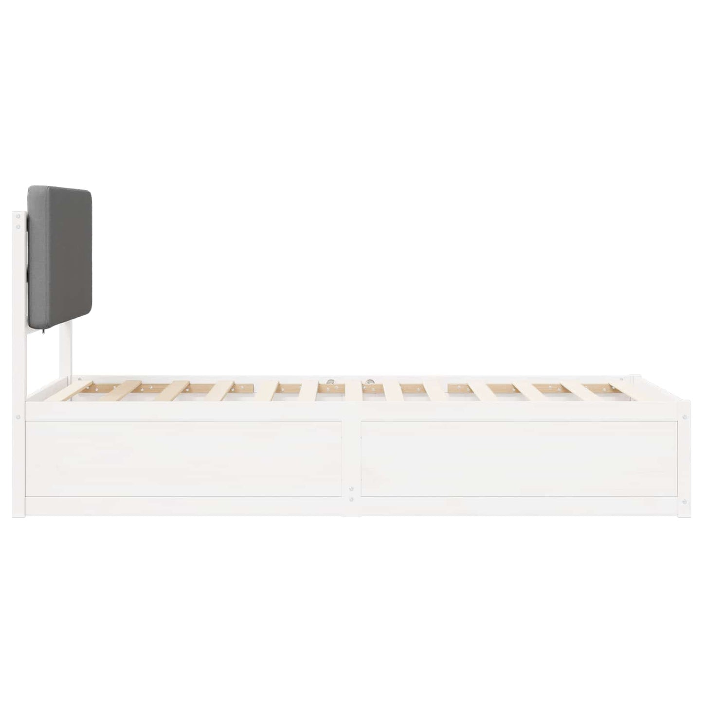 Bedframe met Gevoerd Hoofdgedeelte Lichtgrijs 75 x 190 cm is nu te koop bij PeponiXL, paradijselijk wonen!