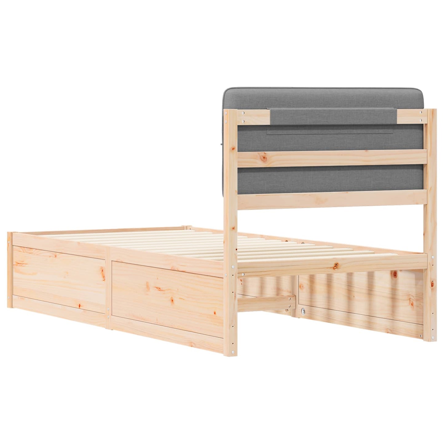 Bedframe met Gevoerd Hoofdgedeelte Lichtgrijs 100 x 200 cm is nu te koop bij PeponiXL, paradijselijk wonen!