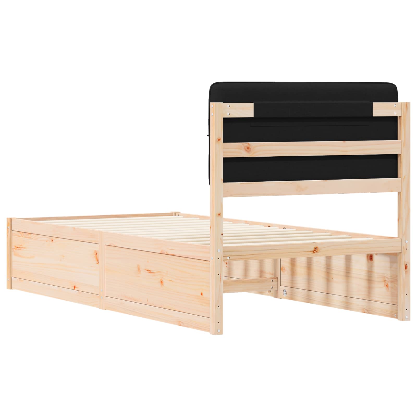 Bedframe met Gevoerd Hoofdgedeelte Zwart 100 x 200 cm is nu te koop bij PeponiXL, paradijselijk wonen!