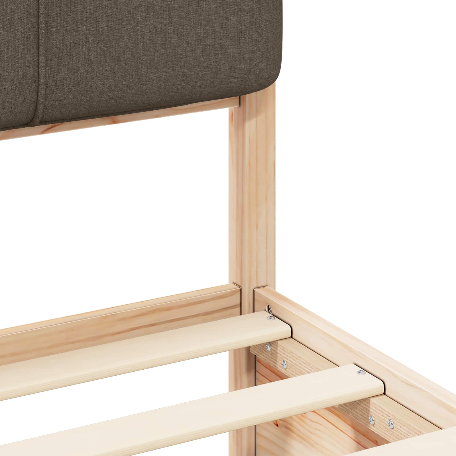 Bedframe met Gevoerd Hoofdgedeelte Taupe 100 x 200 cm is nu te koop bij PeponiXL, paradijselijk wonen!