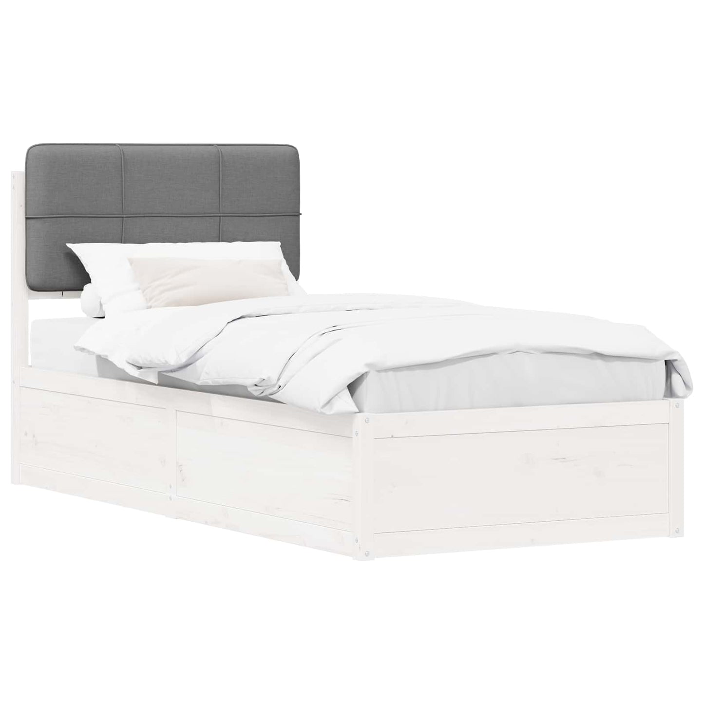 Bedframe met Gevoerd Hoofdgedeelte Lichtgrijs 100 x 200 cm is nu te koop bij PeponiXL, paradijselijk wonen!