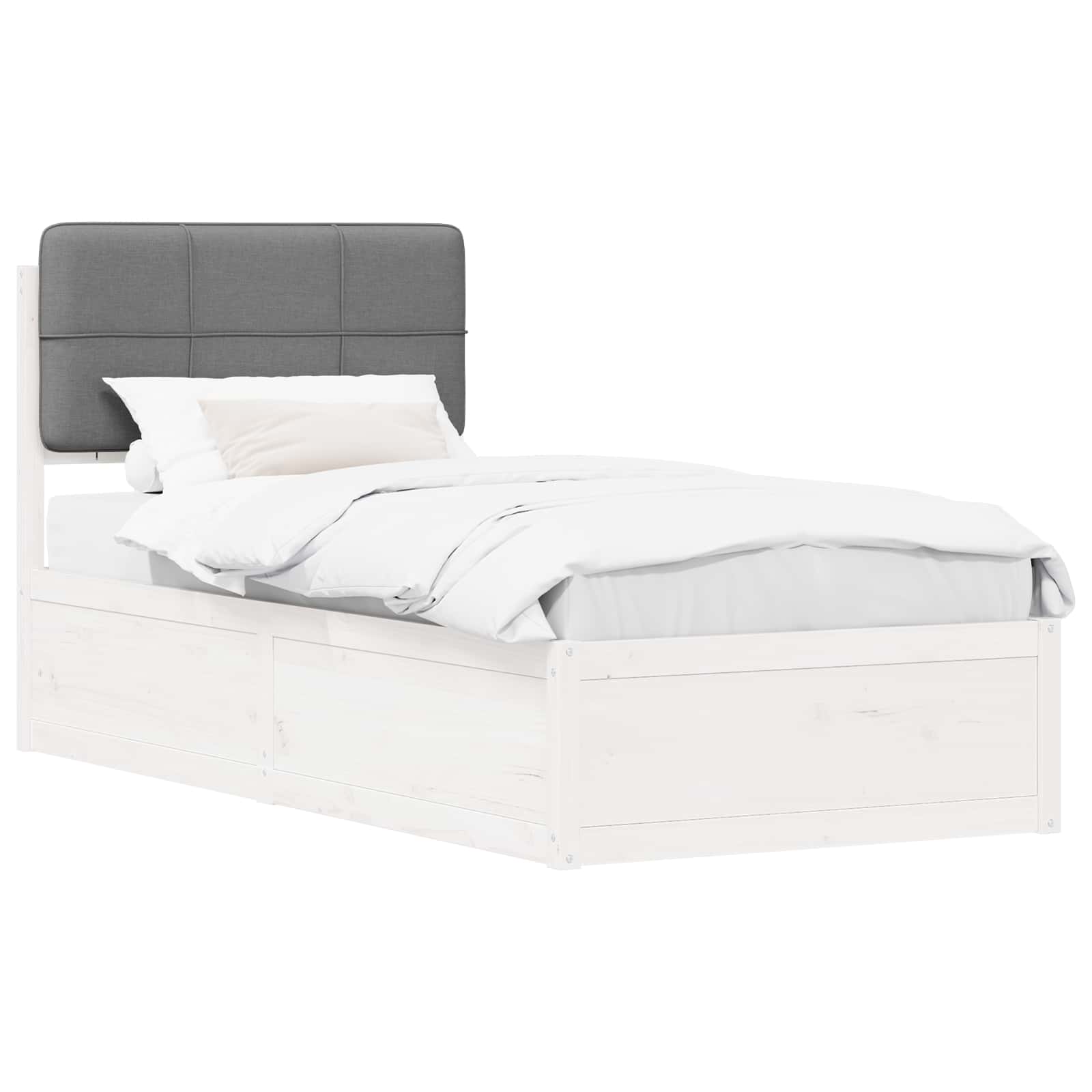 Bedframe met Gevoerd Hoofdgedeelte Lichtgrijs 100 x 200 cm is nu te koop bij PeponiXL, paradijselijk wonen!