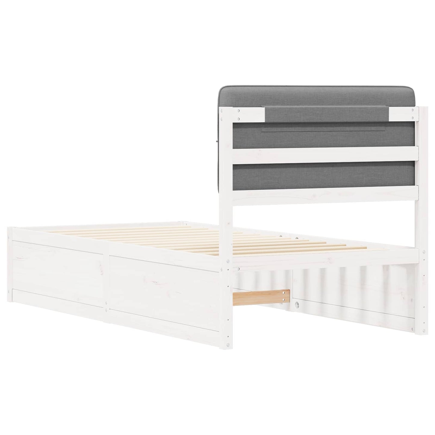 Bedframe met Gevoerd Hoofdgedeelte Lichtgrijs 100 x 200 cm is nu te koop bij PeponiXL, paradijselijk wonen!