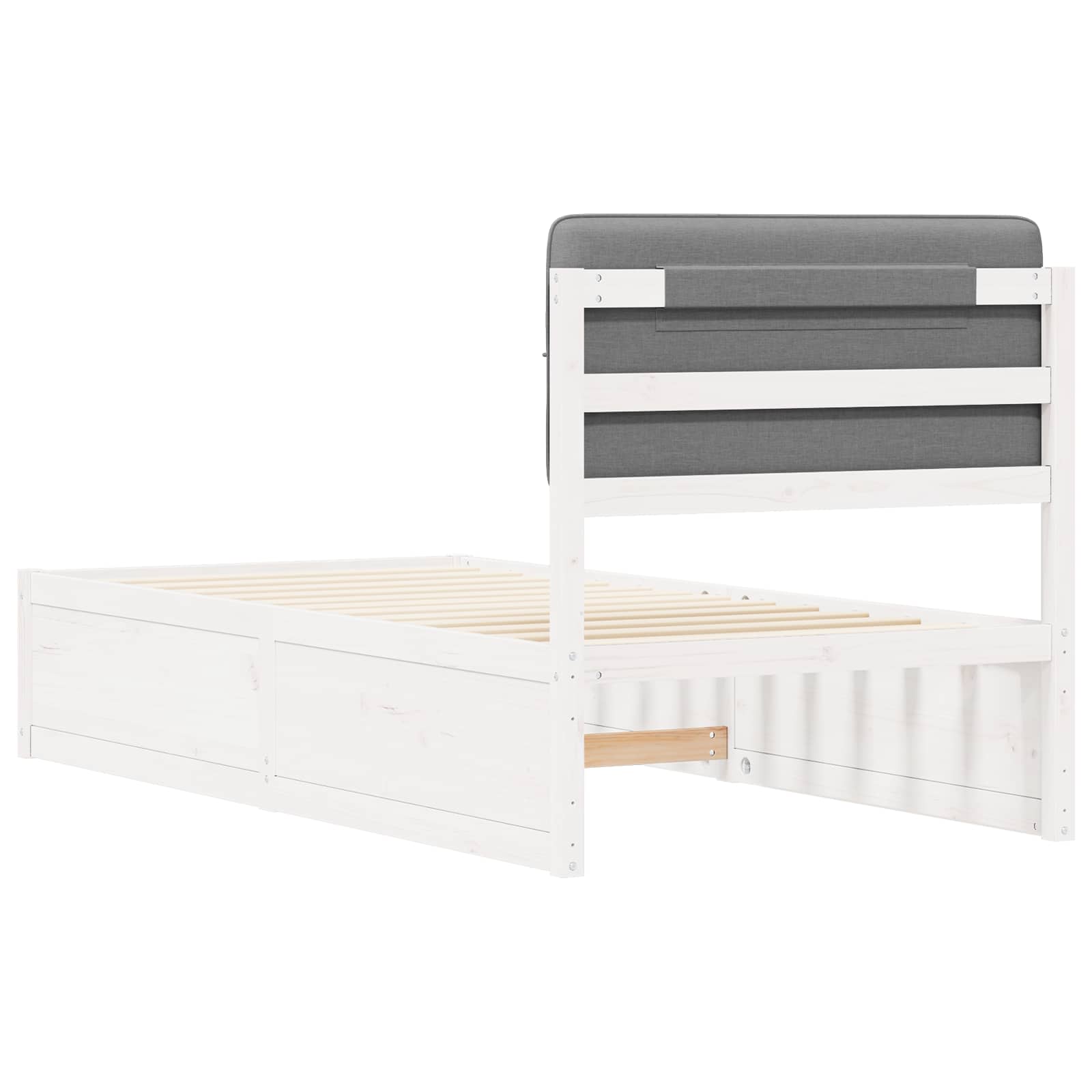 Bedframe met Gevoerd Hoofdgedeelte Lichtgrijs 100 x 200 cm is nu te koop bij PeponiXL, paradijselijk wonen!
