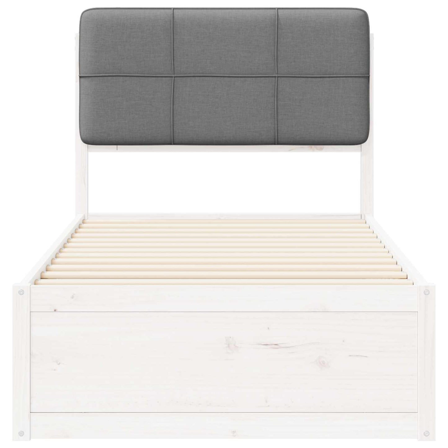 Bedframe met Gevoerd Hoofdgedeelte Lichtgrijs 100 x 200 cm is nu te koop bij PeponiXL, paradijselijk wonen!