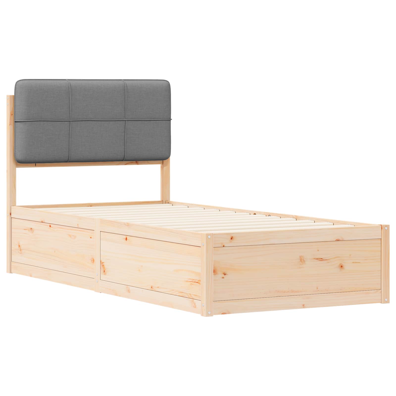 Bedframe met Gevoerd Hoofdgedeelte Lichtgrijs 90 x 200 cm is nu te koop bij PeponiXL, paradijselijk wonen!