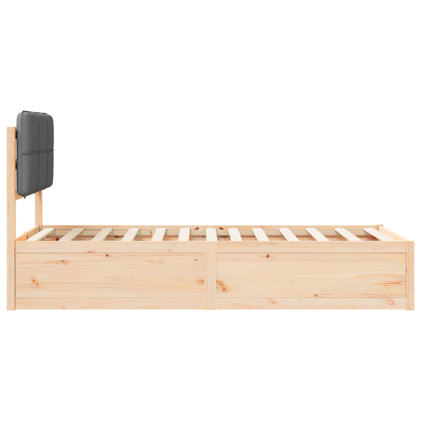 Bedframe met Gevoerd Hoofdgedeelte Donkergrijs 90 x 200 cm is nu te koop bij PeponiXL, paradijselijk wonen!