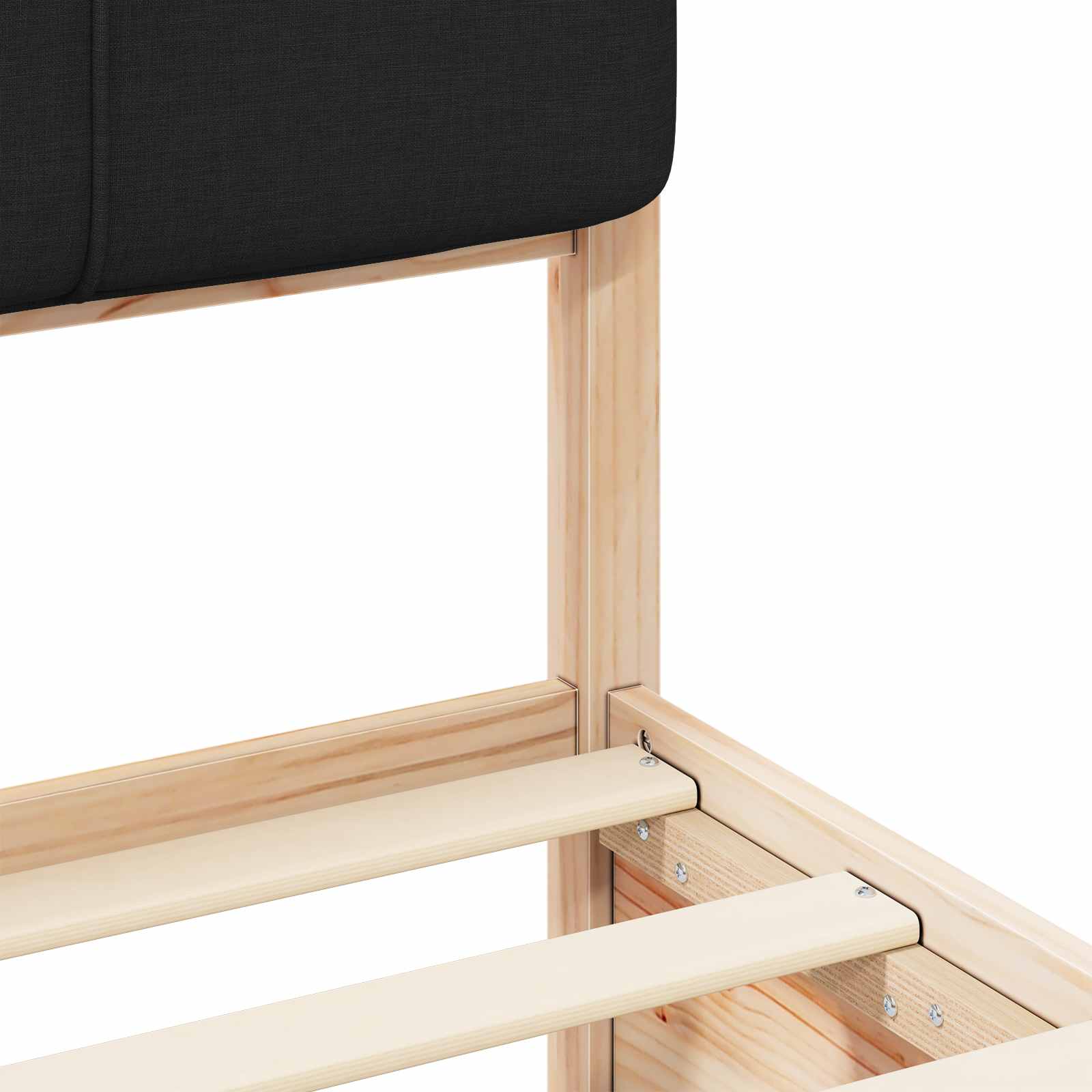 Bedframe met Gevoerd Hoofdgedeelte Zwart 90 x 200 cm is nu te koop bij PeponiXL, paradijselijk wonen!