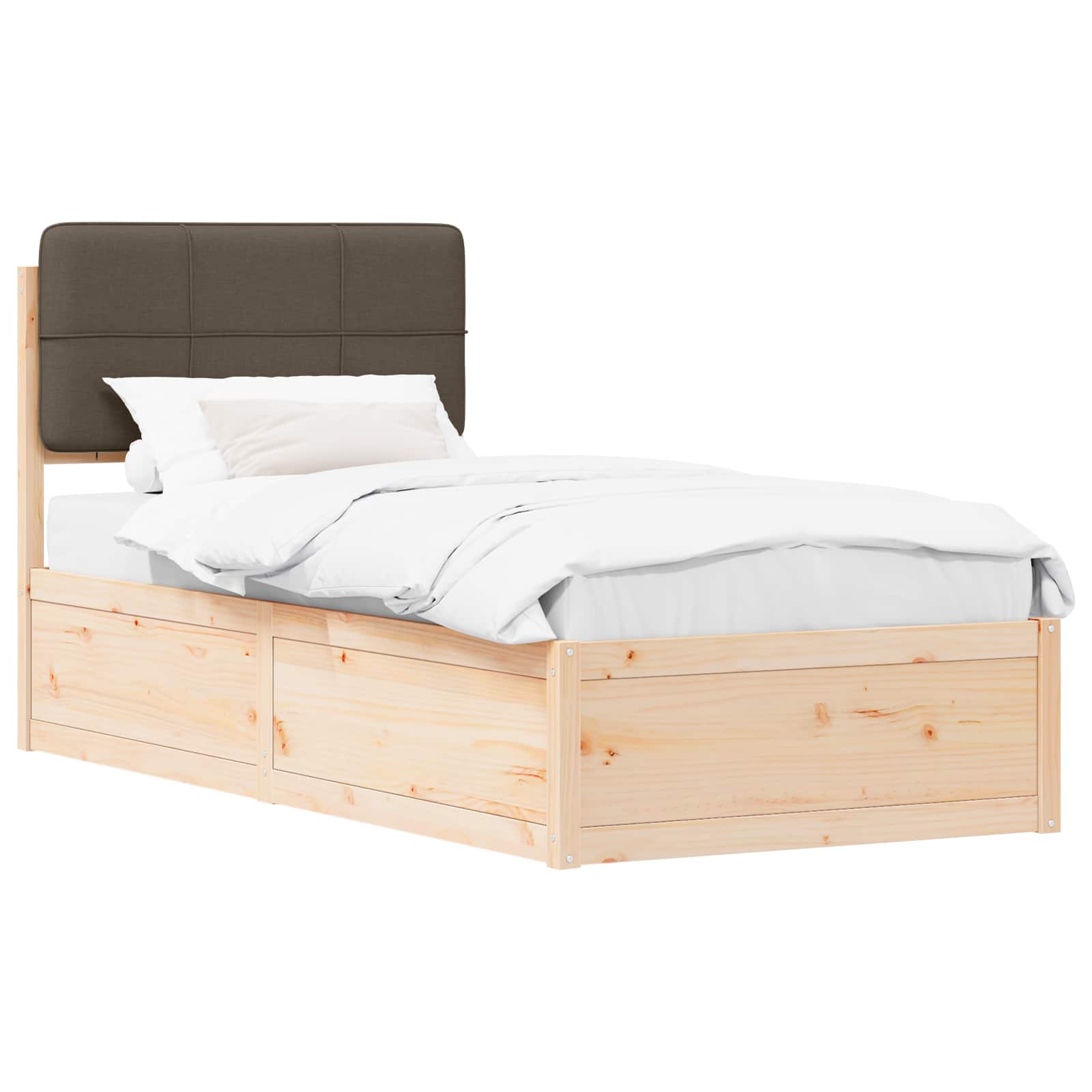 Bedframe met Gevoerd Hoofdgedeelte Taupe 90 x 200 cm is nu te koop bij PeponiXL, paradijselijk wonen!
