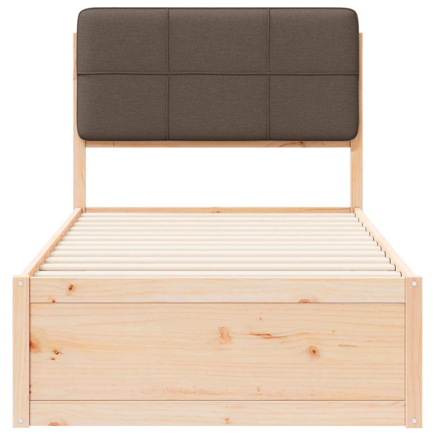Bedframe met Gevoerd Hoofdgedeelte Taupe 90 x 200 cm is nu te koop bij PeponiXL, paradijselijk wonen!