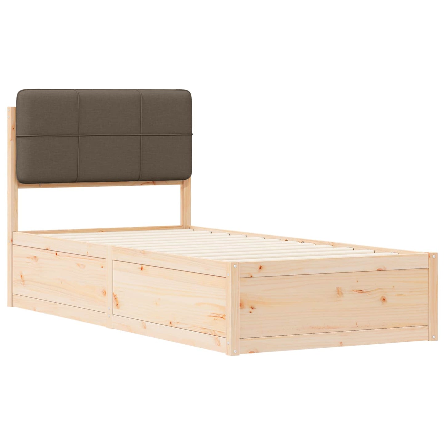 Bedframe met Gevoerd Hoofdgedeelte Taupe 80 x 200 cm is nu te koop bij PeponiXL, paradijselijk wonen!