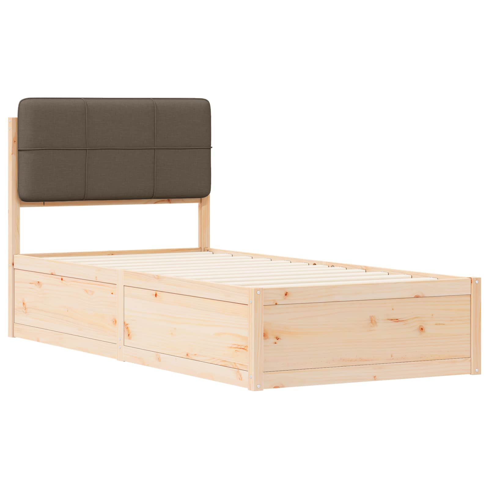 Bedframe met Gevoerd Hoofdgedeelte Taupe 80 x 200 cm is nu te koop bij PeponiXL, paradijselijk wonen!