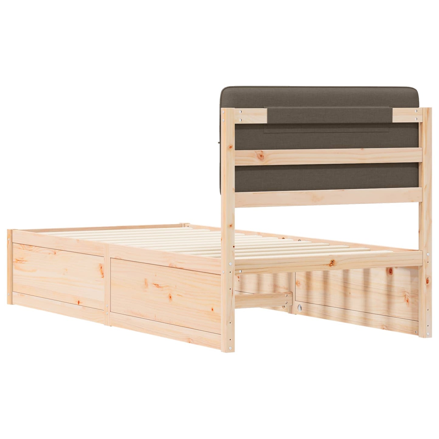 Bedframe met Gevoerd Hoofdgedeelte Taupe 80 x 200 cm is nu te koop bij PeponiXL, paradijselijk wonen!