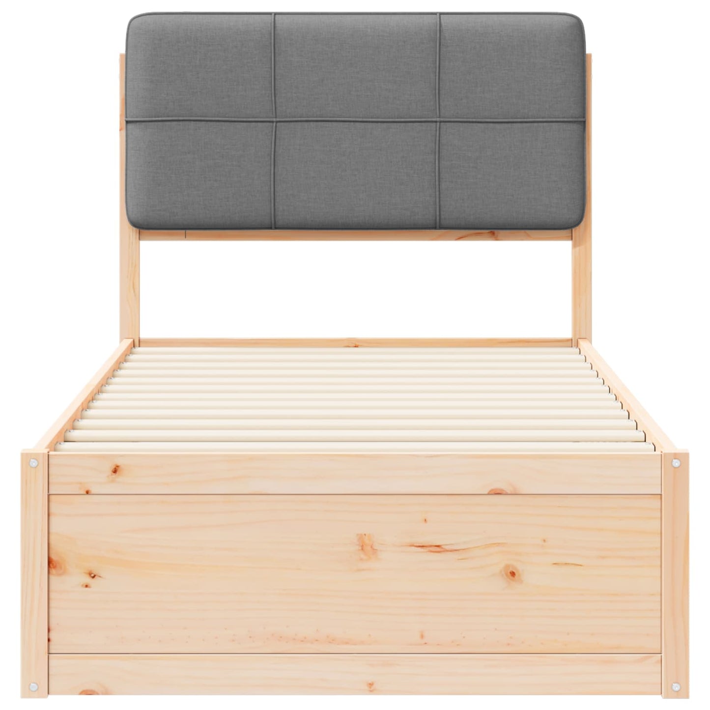 Bedframe met Gevoerd Hoofdgedeelte Lichtgrijs 90 x 190 cm is nu te koop bij PeponiXL, paradijselijk wonen!