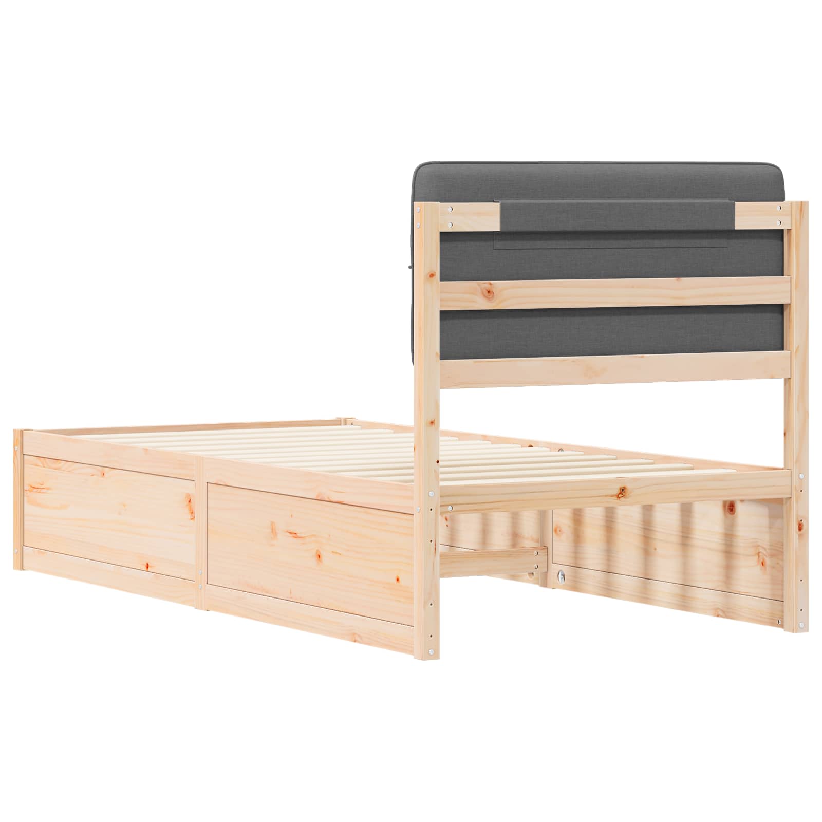 Bedframe met Gevoerd Hoofdgedeelte Donkergrijs 90 x 190 cm is nu te koop bij PeponiXL, paradijselijk wonen!