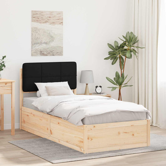 Bedframe met Gevoerd Hoofdgedeelte Zwart 90 x 190 cm is nu te koop bij PeponiXL, paradijselijk wonen!
