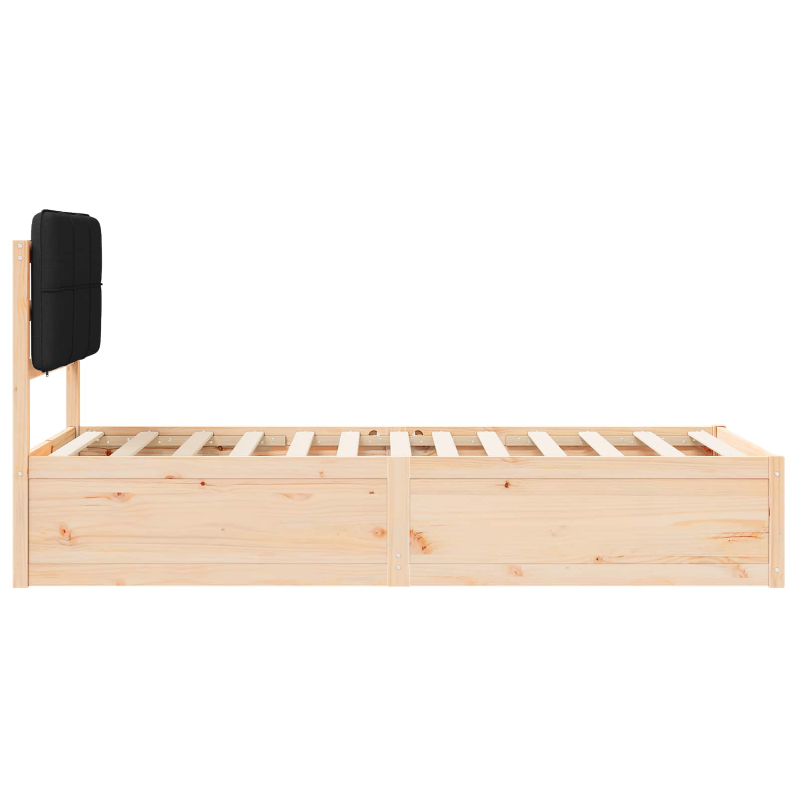 Bedframe met Gevoerd Hoofdgedeelte Zwart 90 x 190 cm is nu te koop bij PeponiXL, paradijselijk wonen!