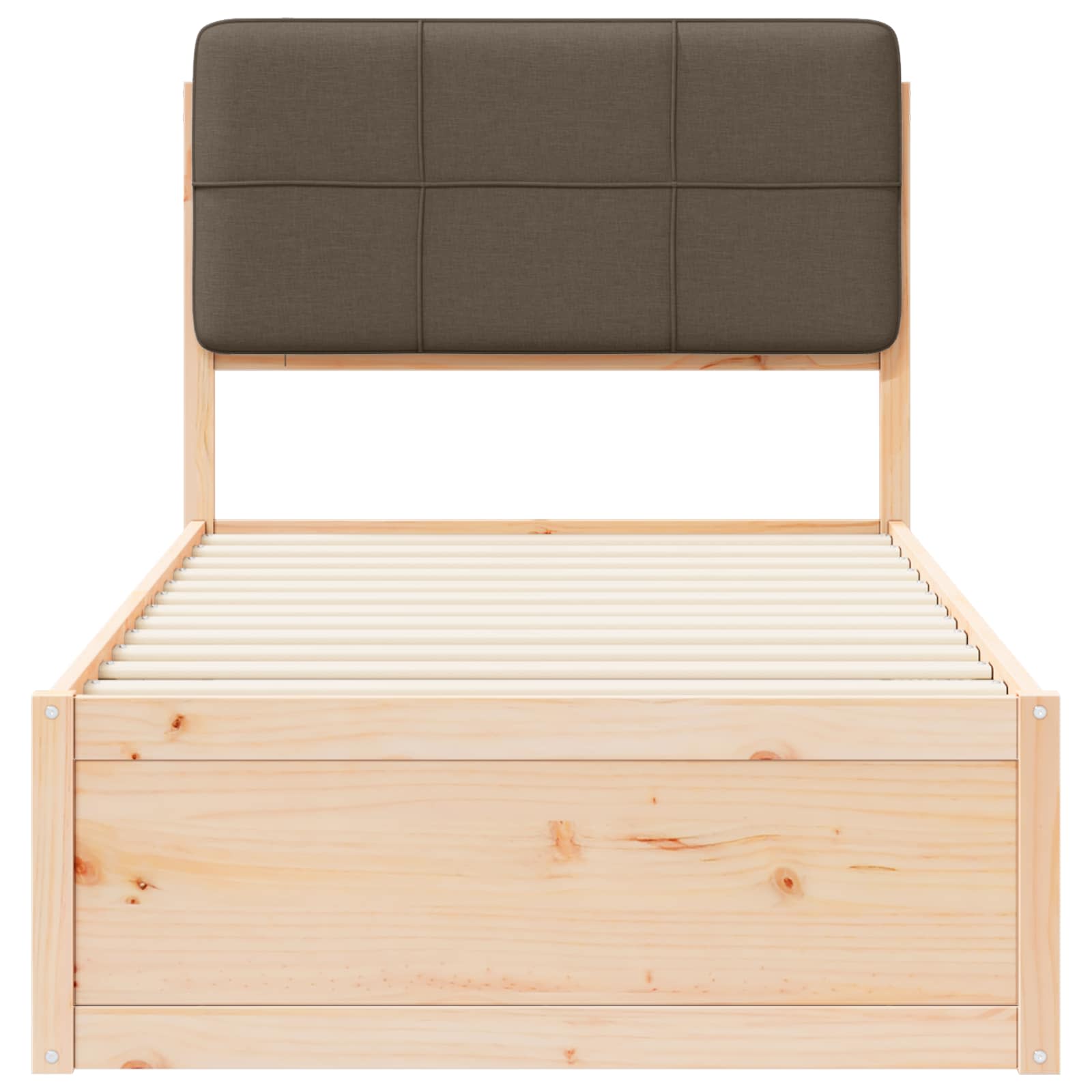 Bedframe met Gevoerd Hoofdgedeelte Taupe 90 x 190 cm is nu te koop bij PeponiXL, paradijselijk wonen!