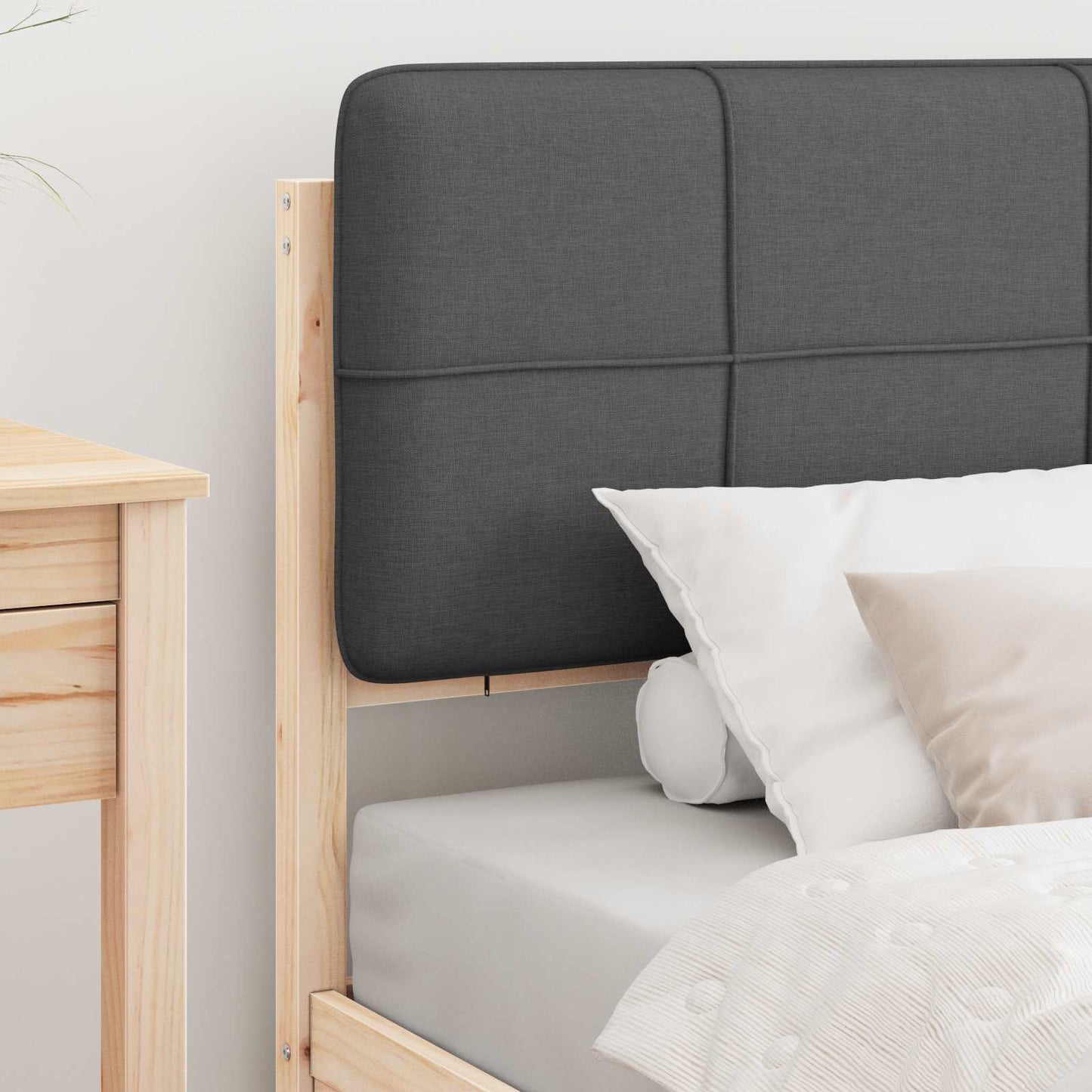 Bedframe met Gevoerd Hoofdgedeelte Donkergrijs 75 x 190 cm is nu te koop bij PeponiXL, paradijselijk wonen!