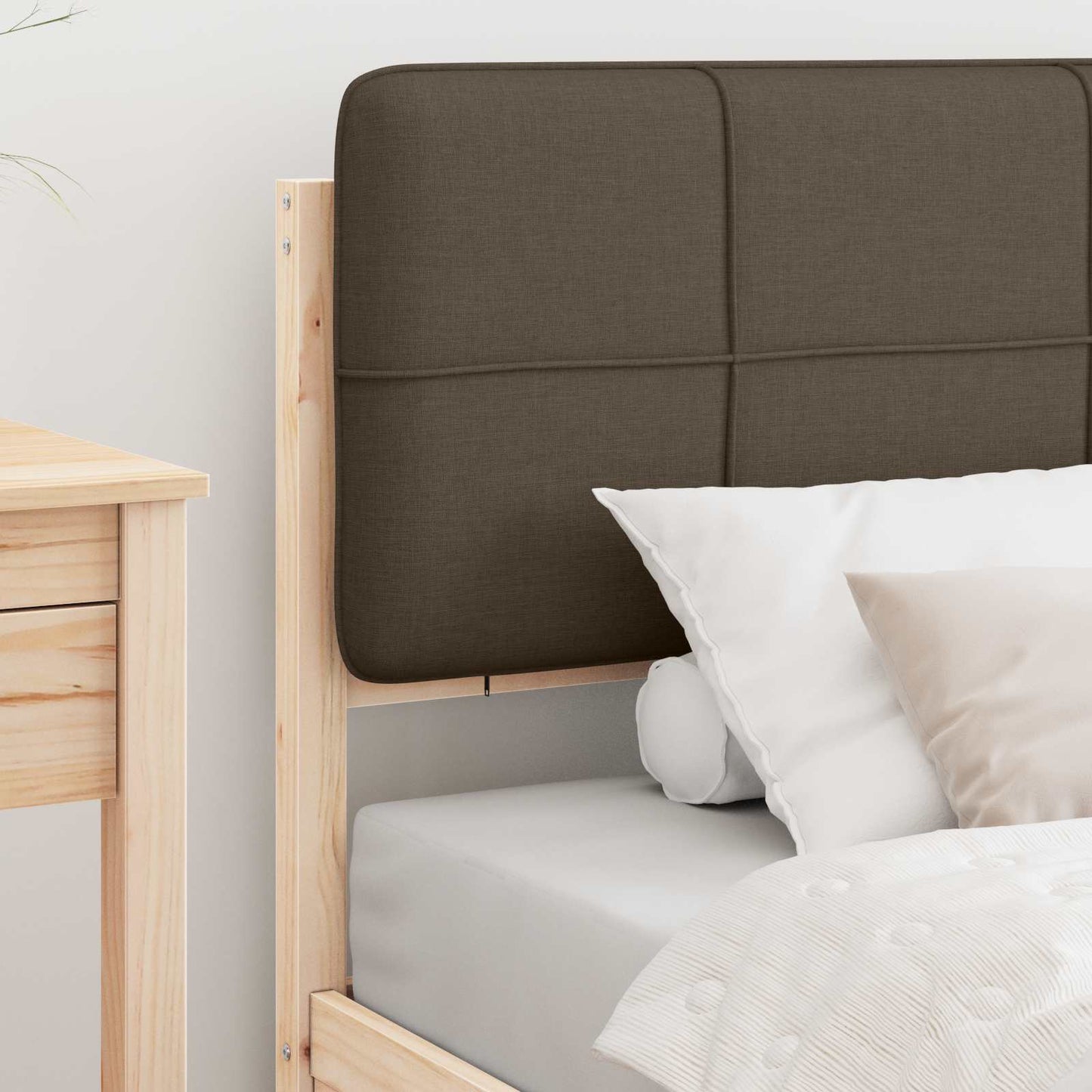 Bedframe met Gevoerd Hoofdgedeelte Taupe 75 x 190 cm is nu te koop bij PeponiXL, paradijselijk wonen!