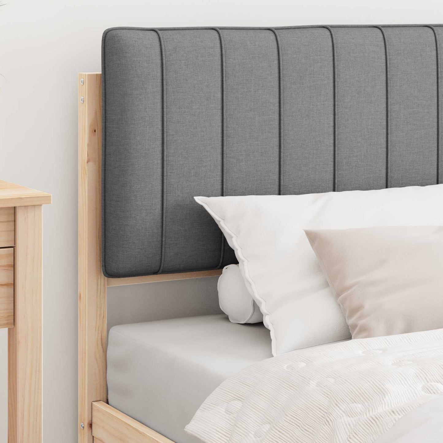 Bedframe met Gevoerd Hoofdgedeelte Lichtgrijs 100 x 200 cm is nu te koop bij PeponiXL, paradijselijk wonen!