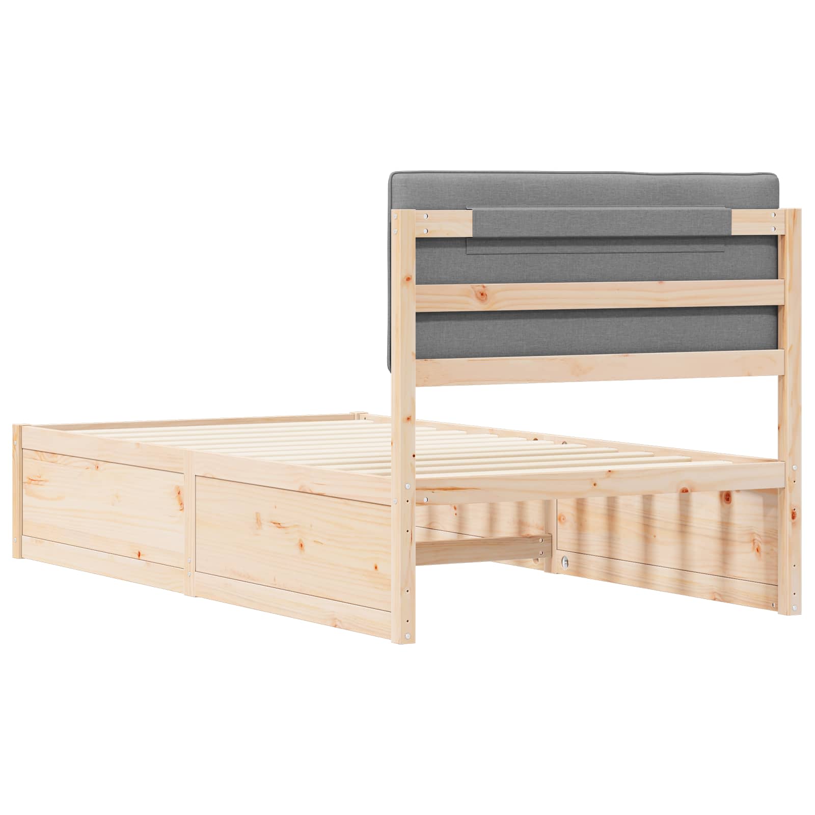 Bedframe met Gevoerd Hoofdgedeelte Lichtgrijs 100 x 200 cm is nu te koop bij PeponiXL, paradijselijk wonen!