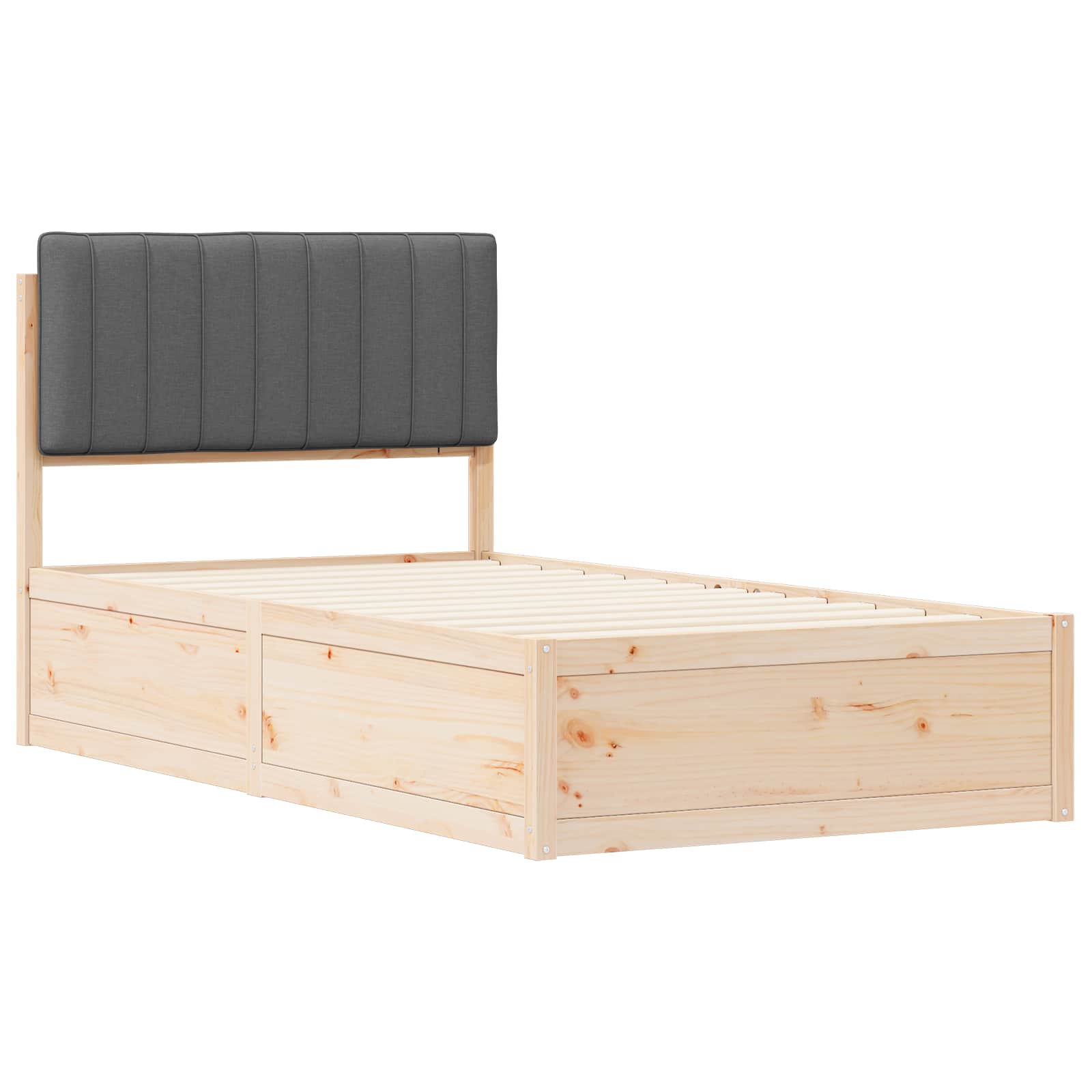 Bedframe met Gevoerd Hoofdgedeelte Donkergrijs 100 x 200 cm is nu te koop bij PeponiXL, paradijselijk wonen!