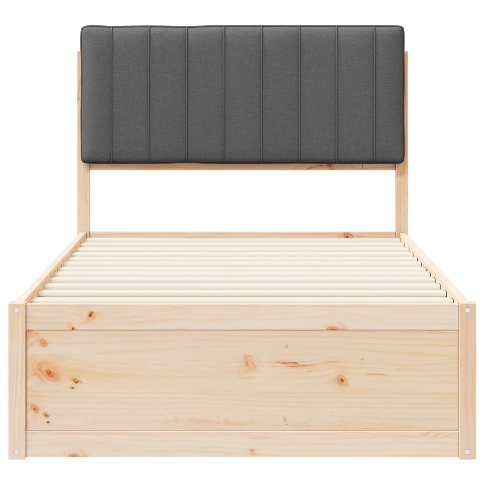 Bedframe met Gevoerd Hoofdgedeelte Donkergrijs 100 x 200 cm is nu te koop bij PeponiXL, paradijselijk wonen!