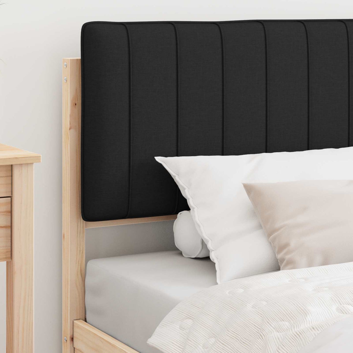 Bedframe met Gevoerd Hoofdgedeelte Zwart 100 x 200 cm is nu te koop bij PeponiXL, paradijselijk wonen!