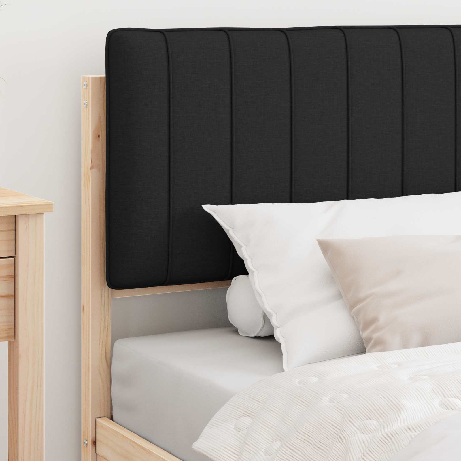 Bedframe met Gevoerd Hoofdgedeelte Zwart 100 x 200 cm is nu te koop bij PeponiXL, paradijselijk wonen!
