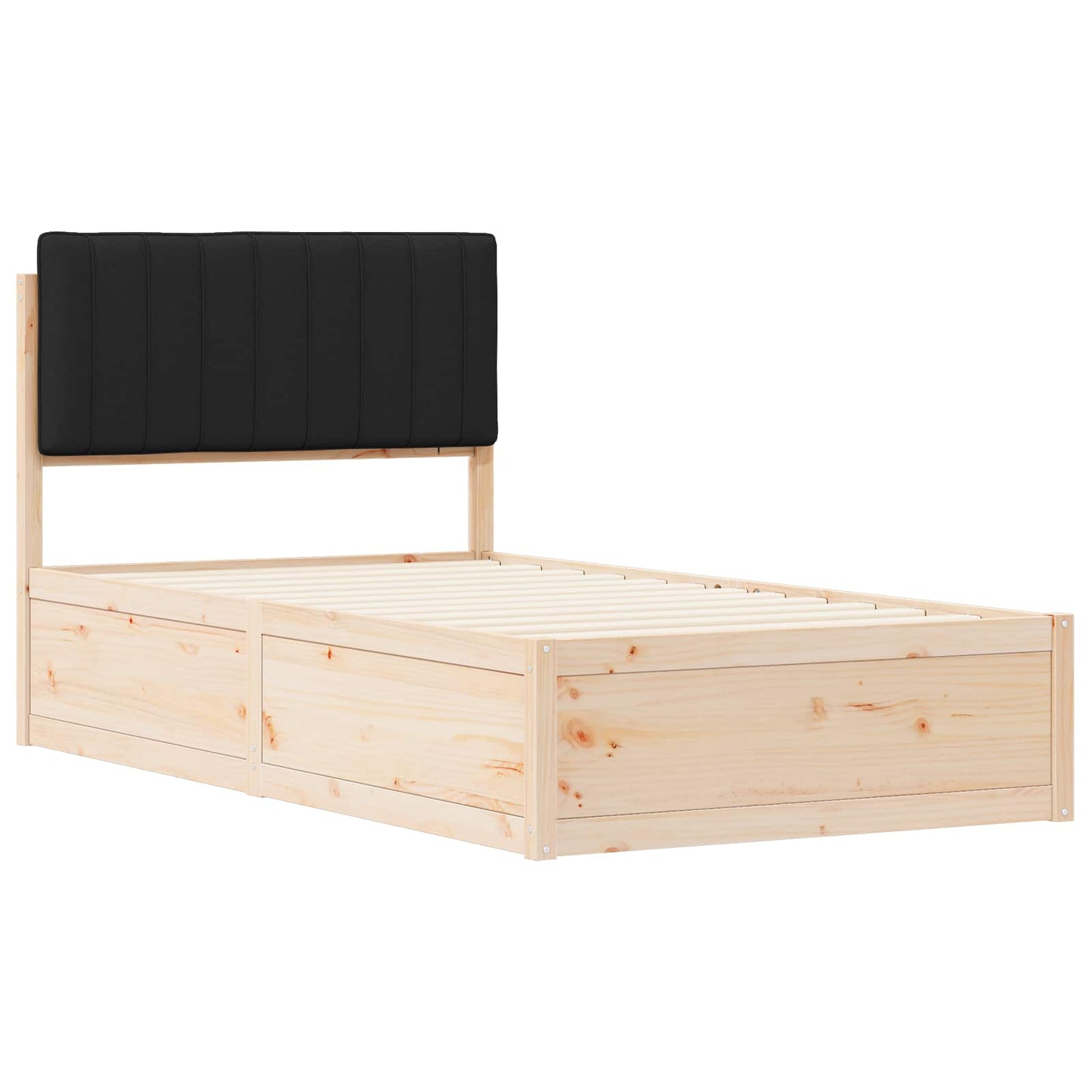 Bedframe met Gevoerd Hoofdgedeelte Zwart 100 x 200 cm is nu te koop bij PeponiXL, paradijselijk wonen!
