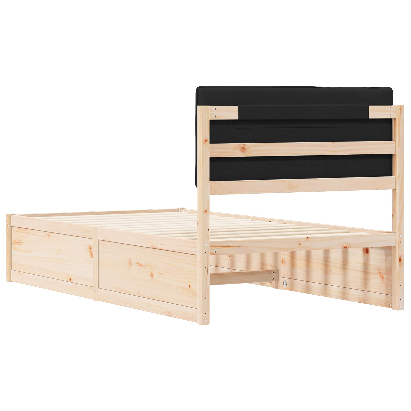 Bedframe met Gevoerd Hoofdgedeelte Zwart 100 x 200 cm is nu te koop bij PeponiXL, paradijselijk wonen!
