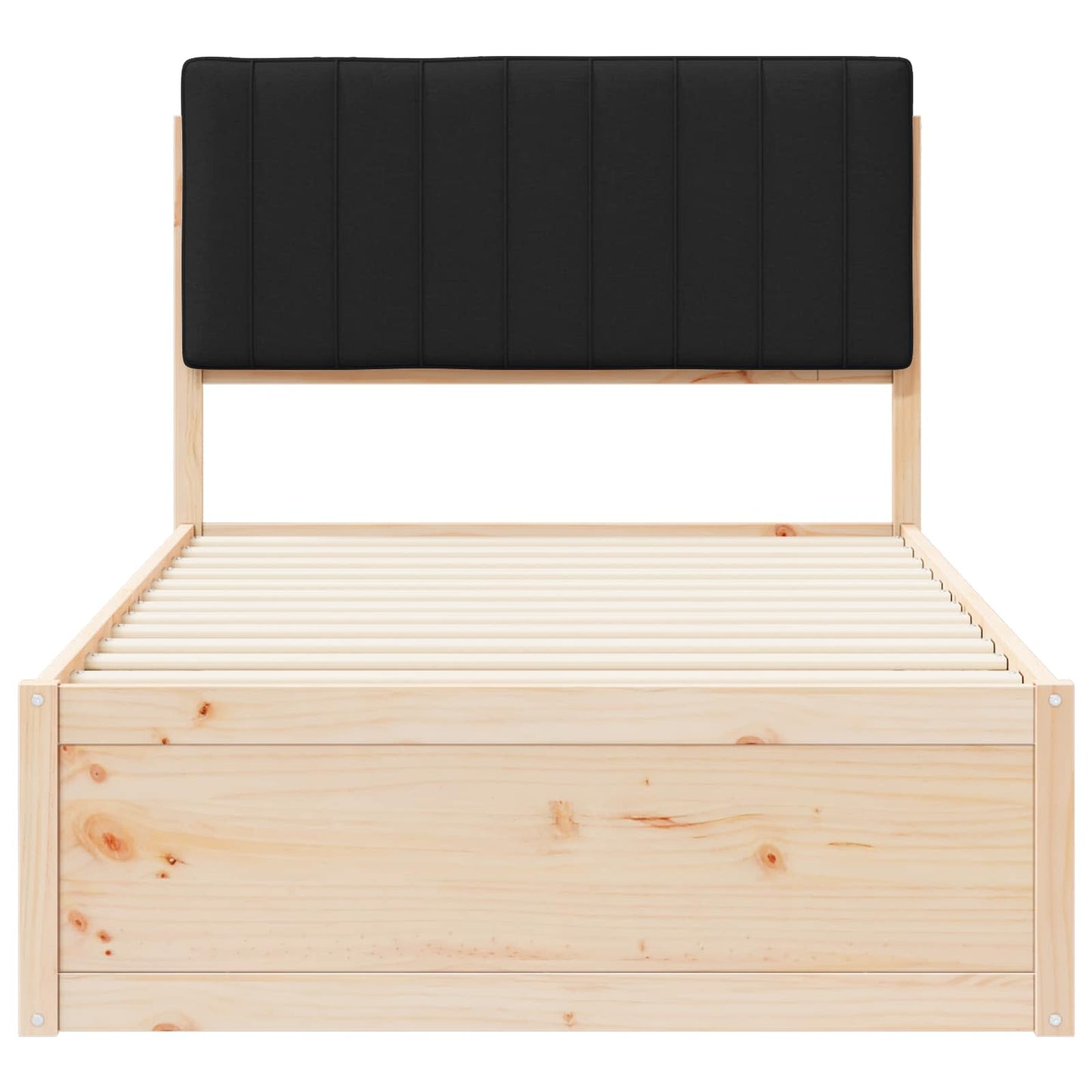 Bedframe met Gevoerd Hoofdgedeelte Zwart 100 x 200 cm is nu te koop bij PeponiXL, paradijselijk wonen!